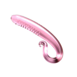 Glacier Glass Pink Curved Tentacle Dildo