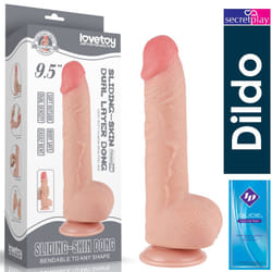 LoveToy 9.5'' Sliding Skin Dong Dildo Realistic With Testical Ball