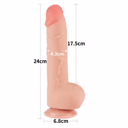 LoveToy 9.5'' Sliding Skin Dong Dildo Realistic With Testical Ball