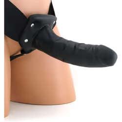 Pipedream Fetish Fantasy Hollow Strap-On 6 Inch Dildo Black | For Him or Her