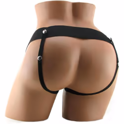 Pipedream Fetish Fantasy Hollow Strap-On 6 Inch Dildo Black | For Him or Her