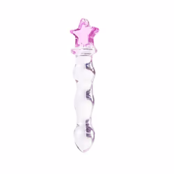 Glass Dildo Sex Toy Women - Rainbow Wand -Pink