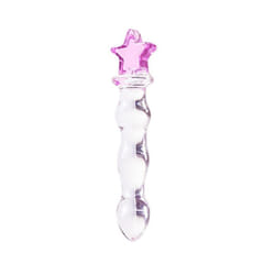 Glass Dildo Sex Toy Women - Rainbow Wand -Pink
