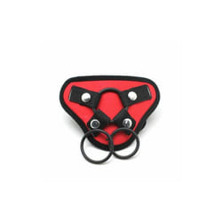 Satin Dildo Harness Couples Bondage Strap-On - Red