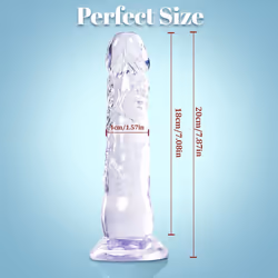 Realistic Dildo 7.8 Inch, Sex Toys Clear Silicone Dildos with Suction Cup