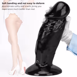 Soft Huge Dildo Thick Cock Penis Adult Sex Toy For Women Vagina Anal Masturbators Black - black