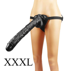 Strap On Realistic Huge Dildo Pants For Woman Men Couples Strapon Big Dildo Panties Silicone Anal Plug Gay Adult Game Sex Toy Products - black
