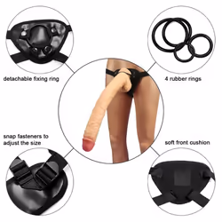 Strap On Realistic Huge Dildo Pants For Woman Men Couples Strapon Big Dildo Panties Silicone Anal Plug Gay Adult Game Sex Toy Products - black
