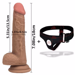 Realistic Silicone Dildo Harness Strapons Fake Penis Pants Sex Game Strap On Dildos Sex Toys For Lesbian Or Gay - brown -18cm ...