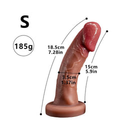 Mushroom Head Double Liquid Silicone Artificial Penis Makeup Female Masturbator Thick Long Vacation Penis Adult Sexual Supplies - S