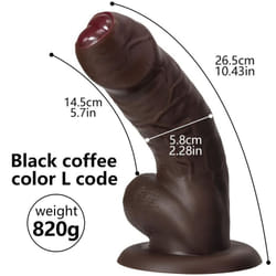 Black Wight Brother Double Liquid Silicone Artificial Penis Makeup Female Masturbator Thick Long Vacation Penis Adult Sexual Supplies - L