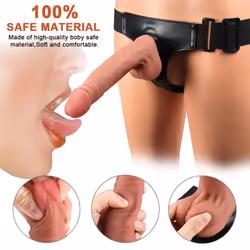 Size: 18 cm*3.5cm) Strap On Realistic Dildo Pants For Woman Men Couples Strapon Dildo Panties For Lesbian Gay Adult Game Sex Toy Products - 18 cm*3.5cm