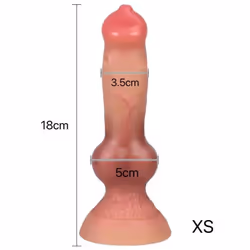 Huge Silicone Animal Dildo Anal Plug Sex Toy For Men Women Suction Cup Adult Supplies Large Dog Dildo - XS:18cm*3.5cm