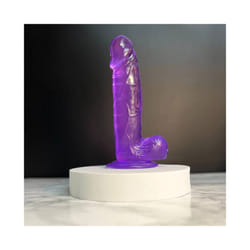 Suction Cup Dildo Realistic Feel Sex Toy Anal 6 7 8 9 Inch Small Medium Large - Purple -S