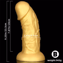 Female Golden Eggless Large Dildo Anal Plug Rear Fisting Development Expansion Super Thick Adult Toy - gold -A