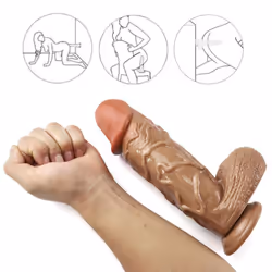 Huge Dildo Realistic Big Dick Penis Sex Toys Masturbation Soft Adult Toys For Women Men - blue