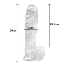 Realistic Big Dildo Anal Masturbator Soft Sex Toys For Couples Huge Jelly Suction Cup Penis Simulation For Women Gay - transparent