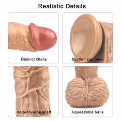 Realistic Big Dildo Anal Masturbator Soft Sex Toys For Couples Huge Jelly Suction Cup Penis Simulation For Women Gay - transparent