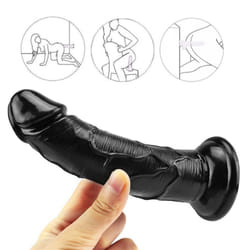 Dildo,realistic Diliddo For Women With Strong Silicone Suction Cup,gifts - black
