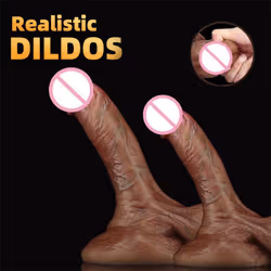 Female Makeup Phallus Masturbator Super Soft High-fidelity Simulation Phallus Adult Products - brown -small