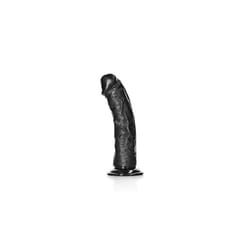 Real Rock - Curved Realistic Dildo with Suction Cup 6 inches - Black