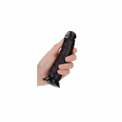 Real Rock - Curved Realistic Dildo with Suction Cup 6 inches - Black