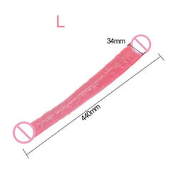 Double Head Dildo Long Jelly Realistic Dildo Double Ended Dildo Flexible Big Dildo For Women Masturbator Sex Toys For Lesbian - pink -L