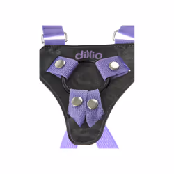 Pipedream Dillio Strap-On Suspender Harness Set Purple 7 Inch