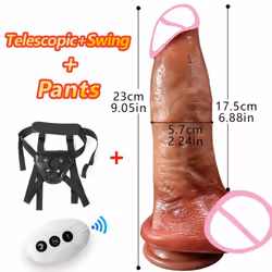 Huge Big Soft Vibrator Heating Realistic Dildo For Woman Men Wireless Telescopic Dick Masturbator Penis G Spot Vagina Anal - ...