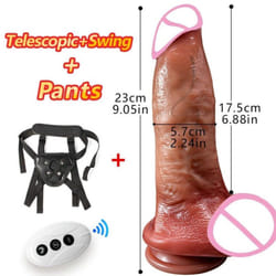 Huge Big Soft  Vibrator Heating Realistic Dildo For Woman Men Wireless Telescopic Dick Masturbator Penis G Spot Vagina Anal - XXL and pants