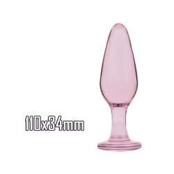 Glass Dildo Pink Rose Flower Shape Vaginal Anal Butt Plug Self Comfort Masturbator Sex Toys for Woman