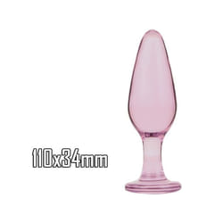 Glass Dildo Pink Rose Flower Shape Vaginal Anal Butt Plug Self Comfort Masturbator Sex Toys for Woman