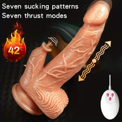 Licking vibrator vibration thruster and heating licking mode G-spot remote control adult sex toy - Wired remote control
