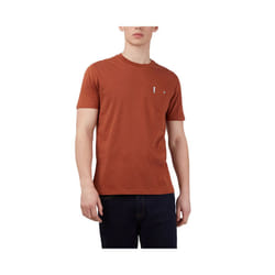 BEN SHERMAN Mens T Shirt Plain Casual Summer Tee - Dark Brown, M