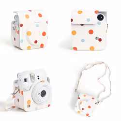 PU Leather Camera Bag For Fujifilm Instax Mini 12 Instant Camera Accessories Protective Camera Case With Adjust Shoulder Strap - No. 04