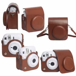 PU Leather Camera Bag For Fujifilm Instax Mini 12 Instant Camera Accessories Protective Camera Case With Adjust Shoulder Strap - No. 04