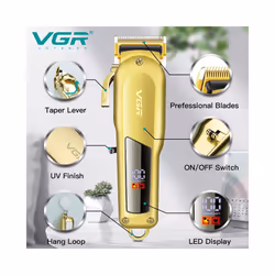 VGR Hair Clipper Hair Trimmer for Men Hair Cutting Machine Beard Trimmer Profesional Cordless Haircut Machine Rechargeable V-278 - gold without box