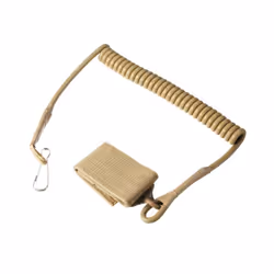 Molle Airsoft coil sling military elastic Tool Bags Belt spring strap - Tan