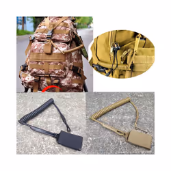 Molle Airsoft coil sling military elastic Tool Bags Belt spring strap - Tan