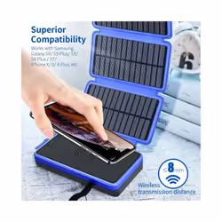 20000mah Waterproof Wireless Charging Solar Power Bank Portable Power - 10000mah Orange