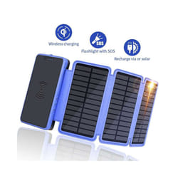 20000mah Waterproof Wireless Charging Solar Power Bank Portable Power - 10000mah Black