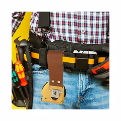 Durable Tape Measure Holder Leather Tool Bags Belt Waist Bag Electrician - brown