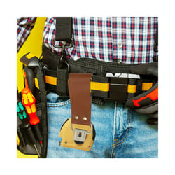 Durable Tape Measure Holder Leather Tool Bags Belt Waist Bag Electrician - brown