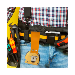 Durable Tape Measure Holder Leather Tool Bags Belt Waist Bag Electrician - brown