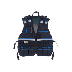 Tool Vest With Adjustable Straps, Tool Pockets, Tool Bags Belt Loops And - Blue