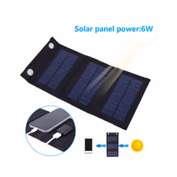 Outdoor Hiking Waterproof Foldable Solar panel For Phone power bank Solar - 1PC 1W 3V