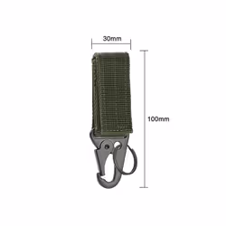 2pcs Tactical Hanging Buckle Molle Nylon Webbing Carabiner Tool Bags Belt - 2PCS Black