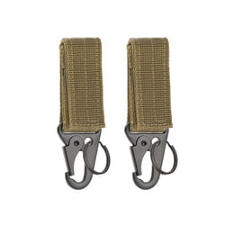 2pcs Tactical Hanging Buckle Molle Nylon Webbing Carabiner Tool Bags Belt - 2PCS Khaki