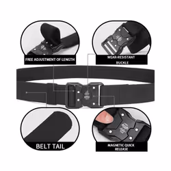 New Tactical Tool Bags Belt Metal Buckle Quick Release Elastic Tool Bags - 125cm, Green