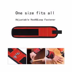1pc Magnetic Wrist Support Band with Strong Magnets for Holding Screws - Red